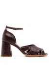 Sarah Chofakian Lucie 65mm Leather Sandals In Brown