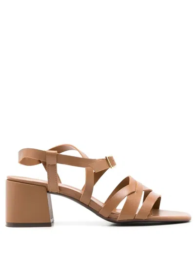 Sarah Chofakian Lygia 65mm Strappy Sandals In Brown