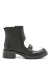 Sarah Chofakian Marcellie Two-tone Boots In Black