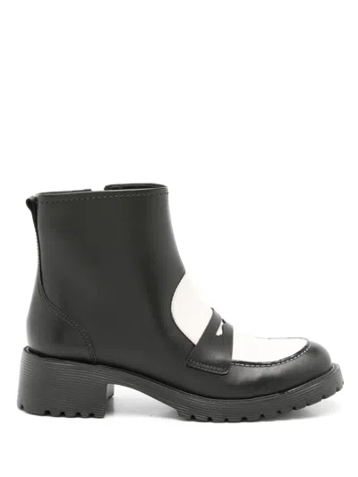 Sarah Chofakian Marcellie Two-tone Boots In Black