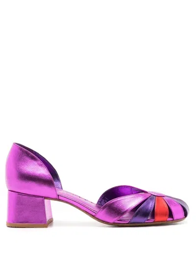 Sarah Chofakian Marjorie Panelled Pumps In Pink