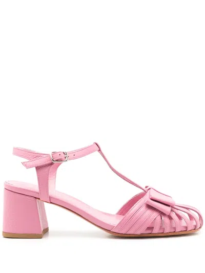 Sarah Chofakian Marly 45mm Leather Sandals In Pink