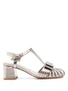 Sarah Chofakian Marly 45mm Leather Sandals In Silver