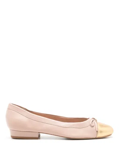 Sarah Chofakian Martina Bow-detail Ballerina Shoes In Neutrals