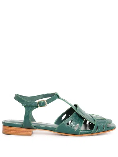 Sarah Chofakian Miller Sandals In Green