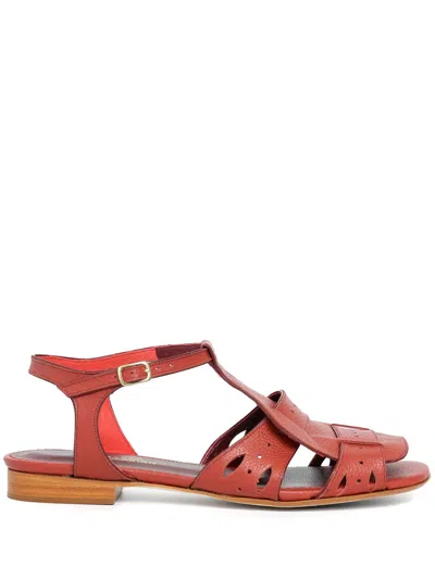 Sarah Chofakian Miller Sandals In Red
