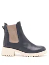 Sarah Chofakian Mirre Leather Ankle Boots In Blue