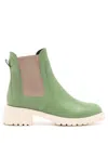 Sarah Chofakian Mirre Leather Ankle Boots In Green
