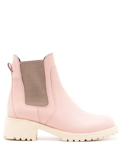 Sarah Chofakian Mirre Leather Ankle Boots In Pink
