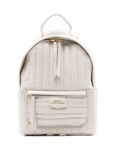 Sarah Chofakian Mochila Matelassé Quilted Backpack In White