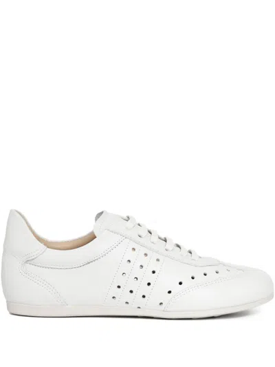 Sarah Chofakian Monocle Café Perforated Sneakers In White