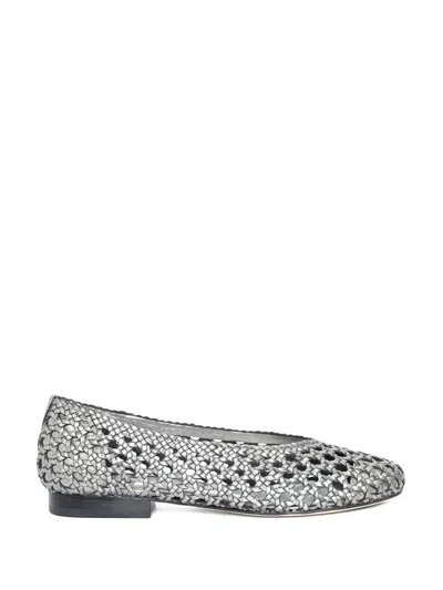 Sarah Chofakian Mosaico Metallic Woven Ballet Flats
