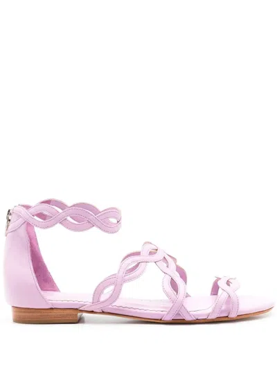 Sarah Chofakian Naomi Ii Flat Sandals In Purple