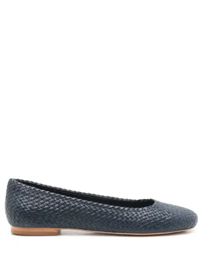 Sarah Chofakian Orly Woven Ballerina Shoes In Black