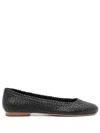 Sarah Chofakian Orly Woven Ballerina Shoes In Black
