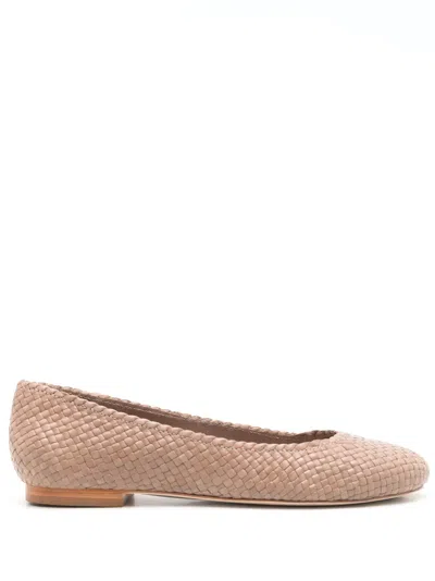 Sarah Chofakian Orly Woven Ballerina Shoes In Neutrals