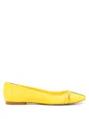Sarah Chofakian Pati Leather Ballerina Shoes In Yellow