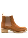 Sarah Chofakian Pullman Leather Ankle Boots In Brown