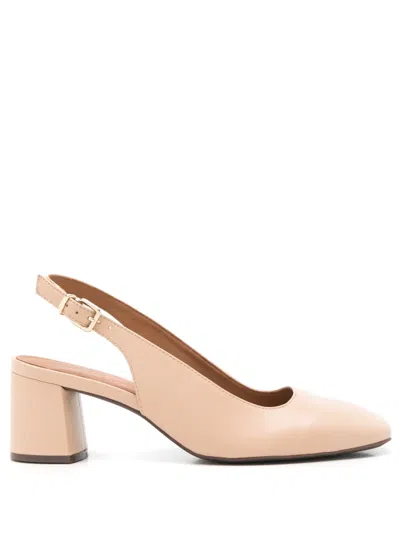 Sarah Chofakian Quartier 40mm Leather Pumps In Neutrals