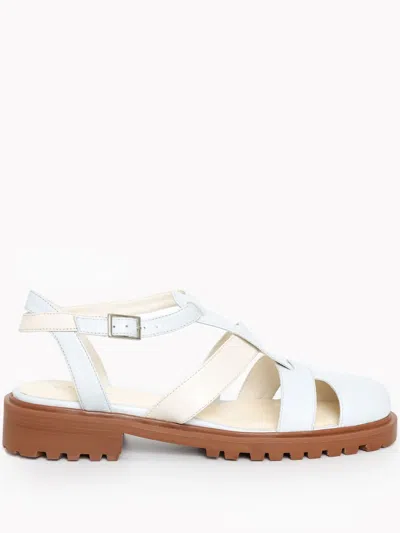 Sarah Chofakian Rasteira Wall Light Sandals In Blue