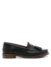 Sarah Chofakian Rive Droit Leather Loafers In Black