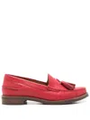 Sarah Chofakian Rive Droit Leather Loafers In Red