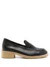 Sarah Chofakian Ronnie Perforated Loafers In Black