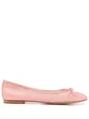 Sarah Chofakian Sapatilha Sarita Textured-leather Ballet Pumps In Pink