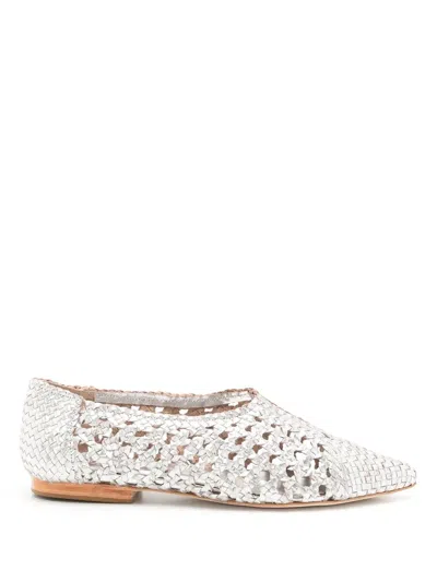 Sarah Chofakian Sapitilha Mykonos Woven-ballerina Shoes In Silver