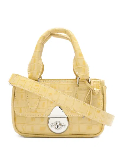 Sarah Chofakian Sarah Croc Embossed Mini Bag In Yellow