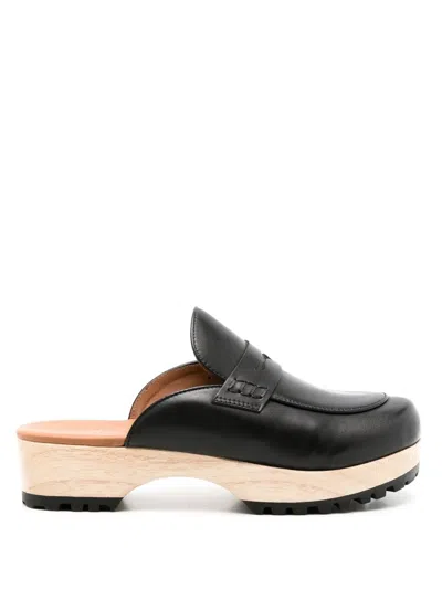 Sarah Chofakian Sarah Leather Clogs In Black