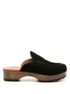 Sarah Chofakian Sarah Nubuck Leather Clogs In Black