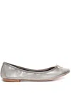 Sarah Chofakian Sarita Grained-leather Ballerina Shoes In Nude