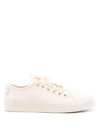 Sarah Chofakian Serena Canvas Trainers In Neutrals