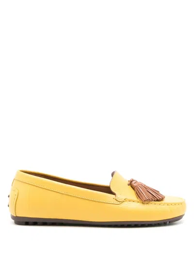 Sarah Chofakian Severine Leather Loafers In Yellow