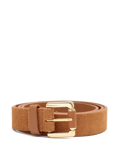 Sarah Chofakian Strata Suede Belt In Pink