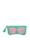 Sarah Chofakian Sunglasses-print Leather Purse In Green