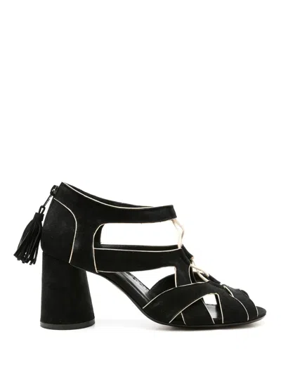 Sarah Chofakian Taylor 65mm Cone-heeled Sandals In Black