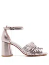 Sarah Chofakian Triomphe 65mm Strappy Leather Sandals In Metallic