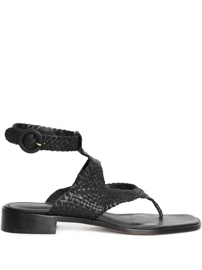 Sarah Chofakian Truffle Sandals In Black