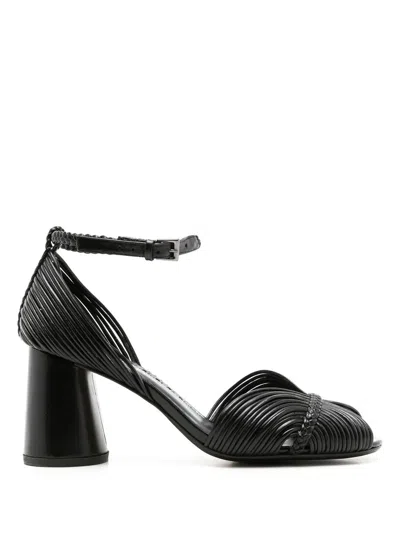 Sarah Chofakian Twiggy Thin-straps Sandals In Black