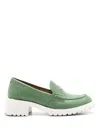 Sarah Chofakian Ully Leather Loafers In Green