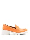 Sarah Chofakian Ully Leather Loafers In Orange