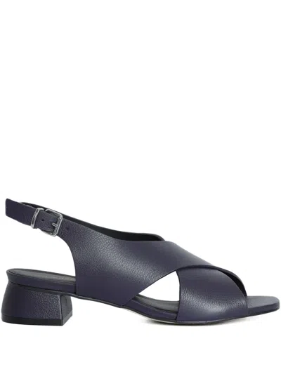 Sarah Chofakian Vanilla Latte Cross Over Strap Sandals In Black