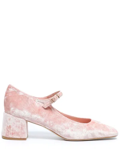 Sarah Chofakian Wendell Castle 45mm Velvet Pumps In Pink