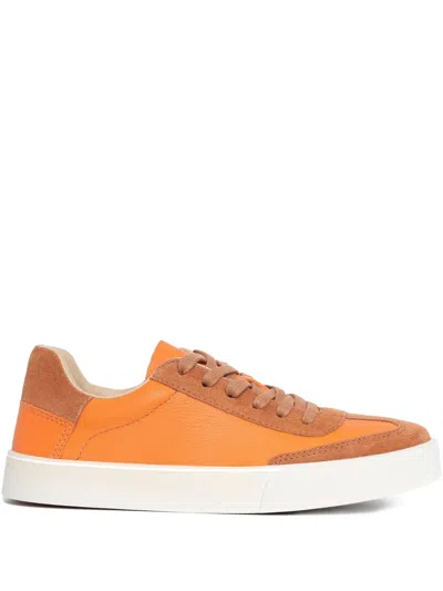 Sarah Chofakian White Light Lace-up Sneakers In Orange
