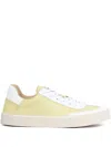 Sarah Chofakian White Light Leather Sneakers In Yellow
