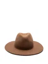 Sarah Chofakian Wide-brim Fedora Hat In Brown