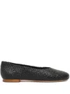 Sarah Chofakian William Leather Ballerina Shoes In Black