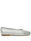 Sarah Chofakian William Leather Ballerina Shoes In Silver